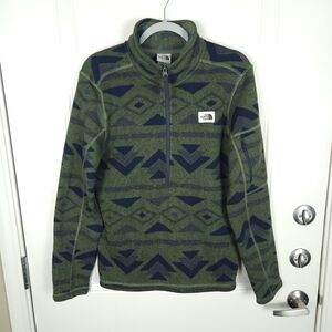 The North Face Men's Gordon Lyons Novelty 1/4 zip Pullover Aztec Green Size S